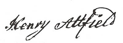Signature of Henry Attfield (1722-1793)