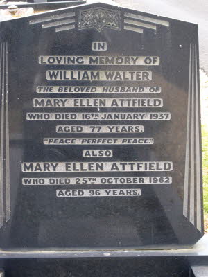 William Walter Attfield Gravestone